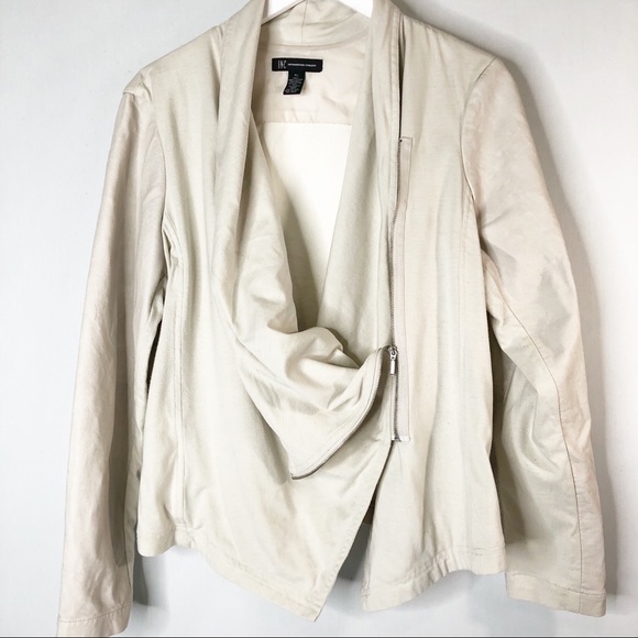 INC International Concepts Jackets & Blazers - INC Cream Colored Moto Jacket Size XL